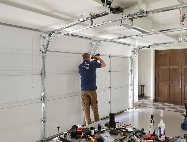 Stafford Garage Door Repair certified technician performing precision garage door repair in Stafford