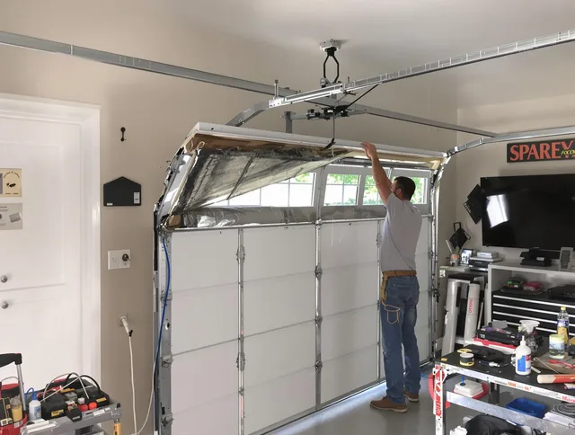 Garage door section replacement by Stafford Garage Door Repair in Stafford